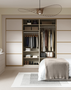 Sliding wardrobe doors in cashmere