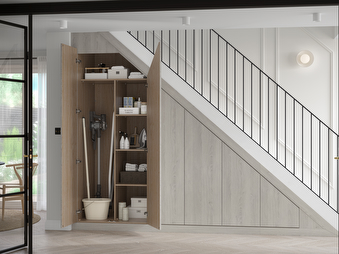Grey understairs fitted storage